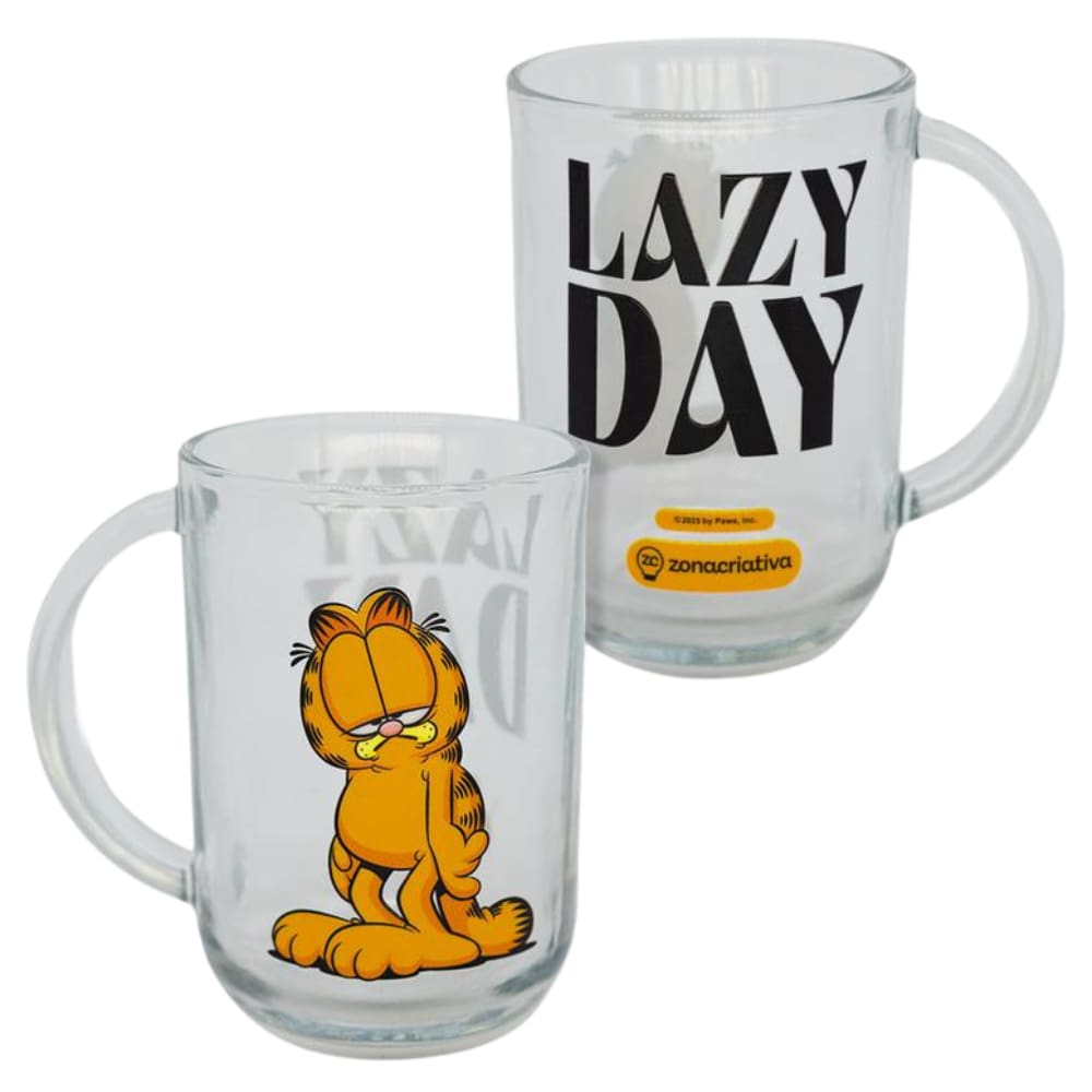 Caneca Gato Garfield Vidro Transparente 300 ml Oficial Nickelodeon
