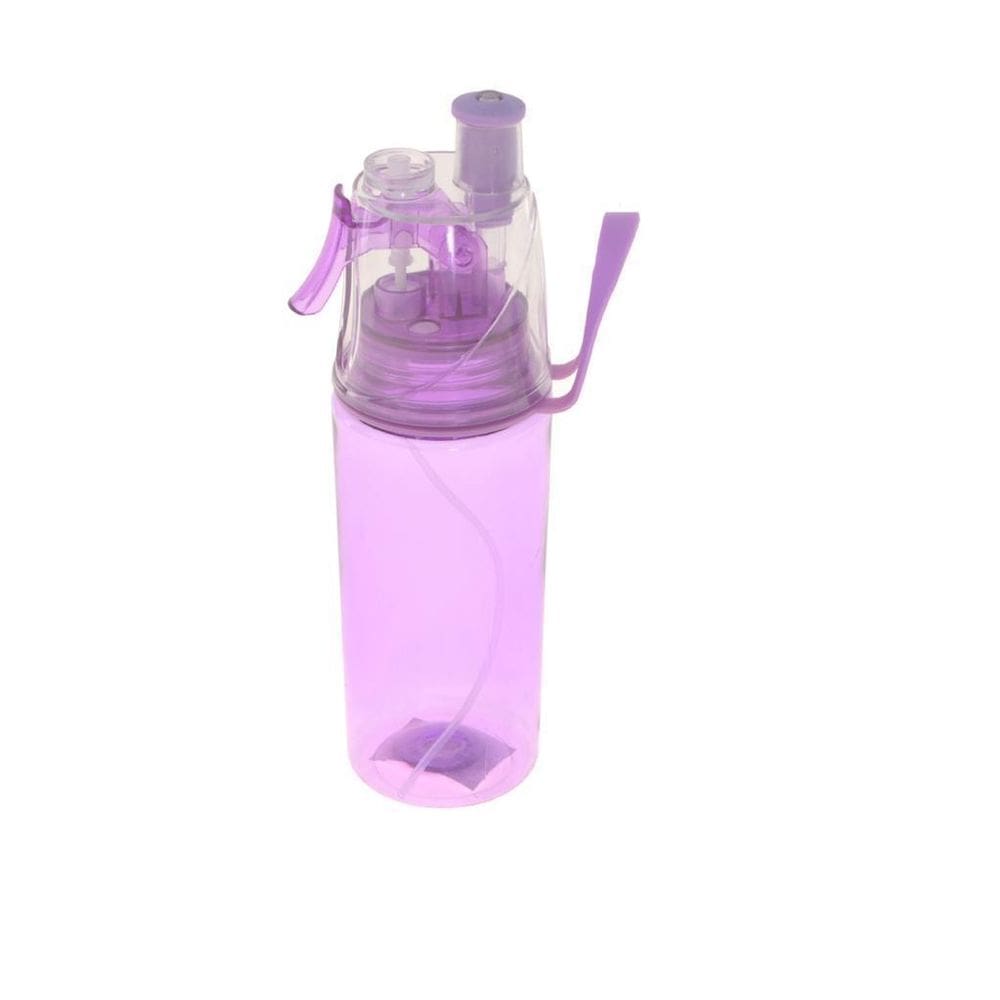 Garrafa Plástico Alça Tampa 400Ml Transparente Roxo 1060Xr