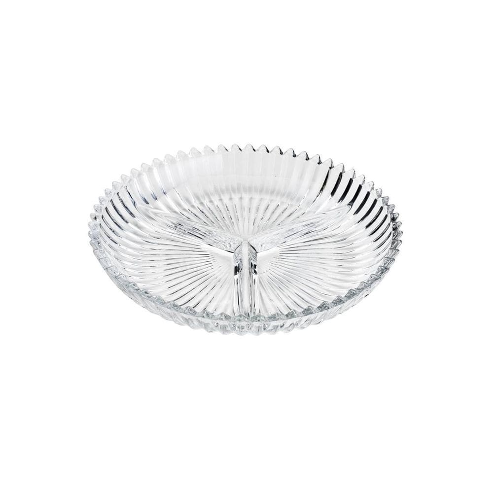 Petisqueira 3 Divisórias Cristal Charmy 22X3,5Cm Lyor