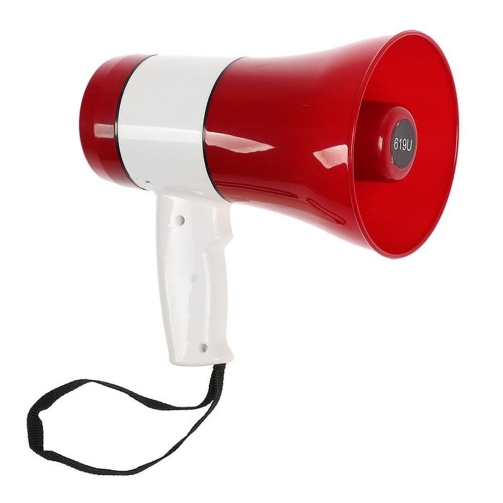 Megafone Auto Falante De Mao Portatil Com Usb Sd Sirene Gravador 20W Recarregavel Profissional