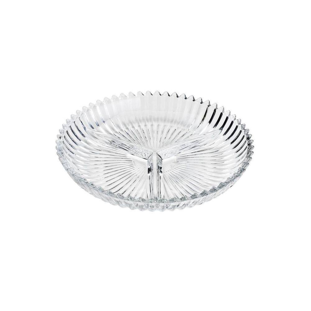 Petisqueira 3 Divisórias Cristal Charmy 22X3,5Cm Lyor