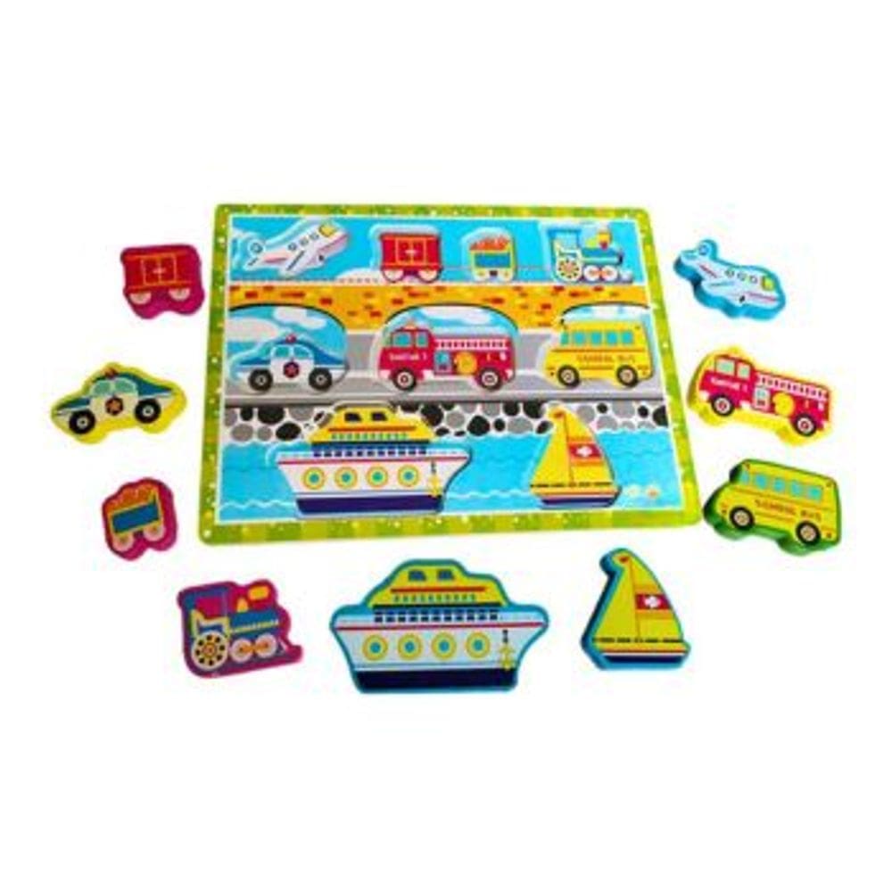 Didaticos Aprenda Brincando Veiculos Diversos DM Toys Jogo Encaixar Brinquedo Recreativo Educativo