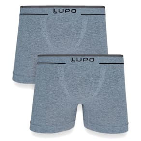 Kit 2 Cuecas Boxer Lupo Microfibra Sem Costura - Cinza
