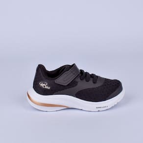 TENIS K-360 SUPER LEVE PRETO/DOURADO Kidy
