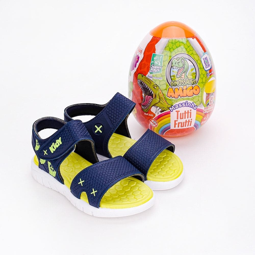 SANDÁLIA KIDY TOYS MARINHO/AMARELO NEON Kidy