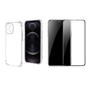 Kit Capinha Silicone Antichoque + Película Vidro 3D Compativel com Ip. 14 Pro