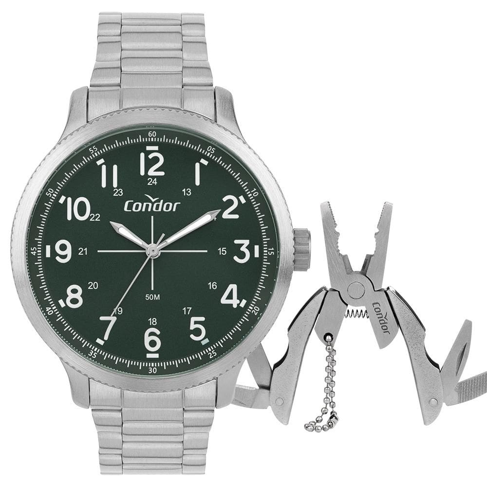 Kit Condor Masculino Militar Prata CO2035NRV/K4V