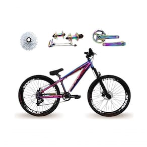 Bicicleta 26 Gta Rebel Freeride Camaleão Single 8v Cubo Barulhento Pedivela Camaleão Freio Disco Aros Vmaxx Pneu Flame