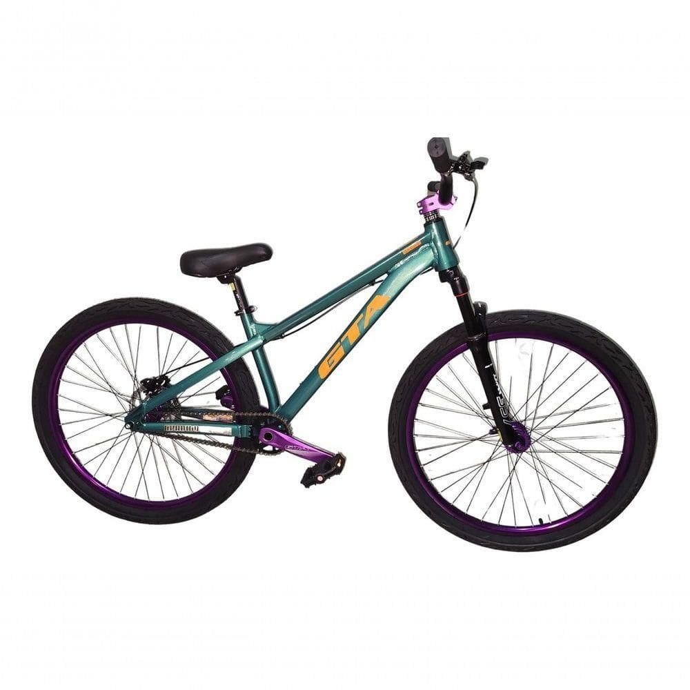 Bicicleta 26 Gta Gravity Cor Verde Freeride Single Cubo K7 Barulhento Freio Hidráulico Garfo C/trava Pneu Flame Preto