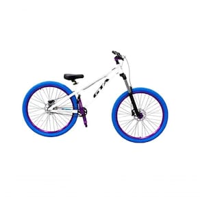 Bicicleta 26 Gta Gravity Cor Branco Freeride Single Cubo K7 Barulhento Freio Hidráulico Garfo C/trava Pneu Flame Azul