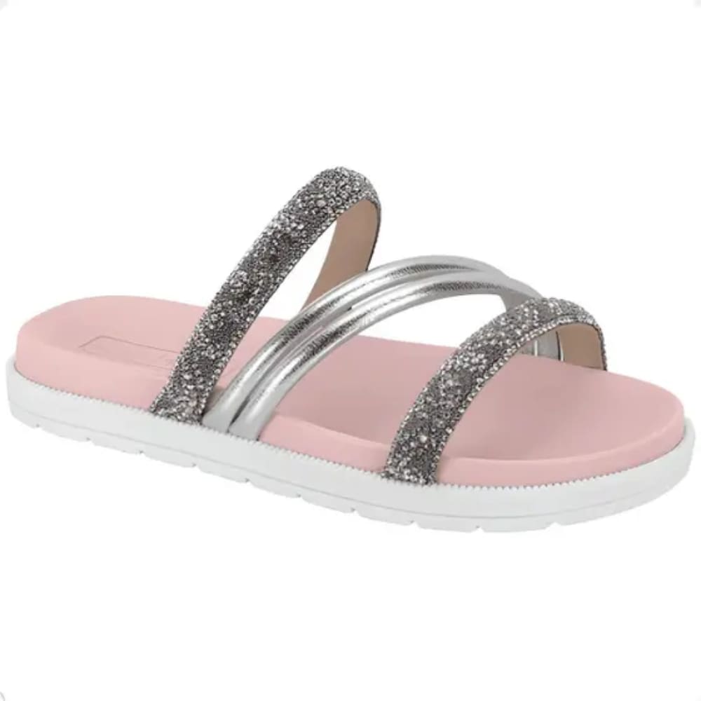 Papete Infantil Molekinha Tiras Brilhantes Branco Rosa