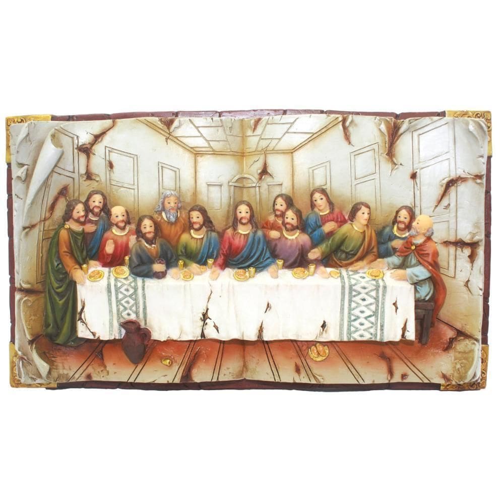 Santa Ceia Livro Em Resina 30X5X17Cm