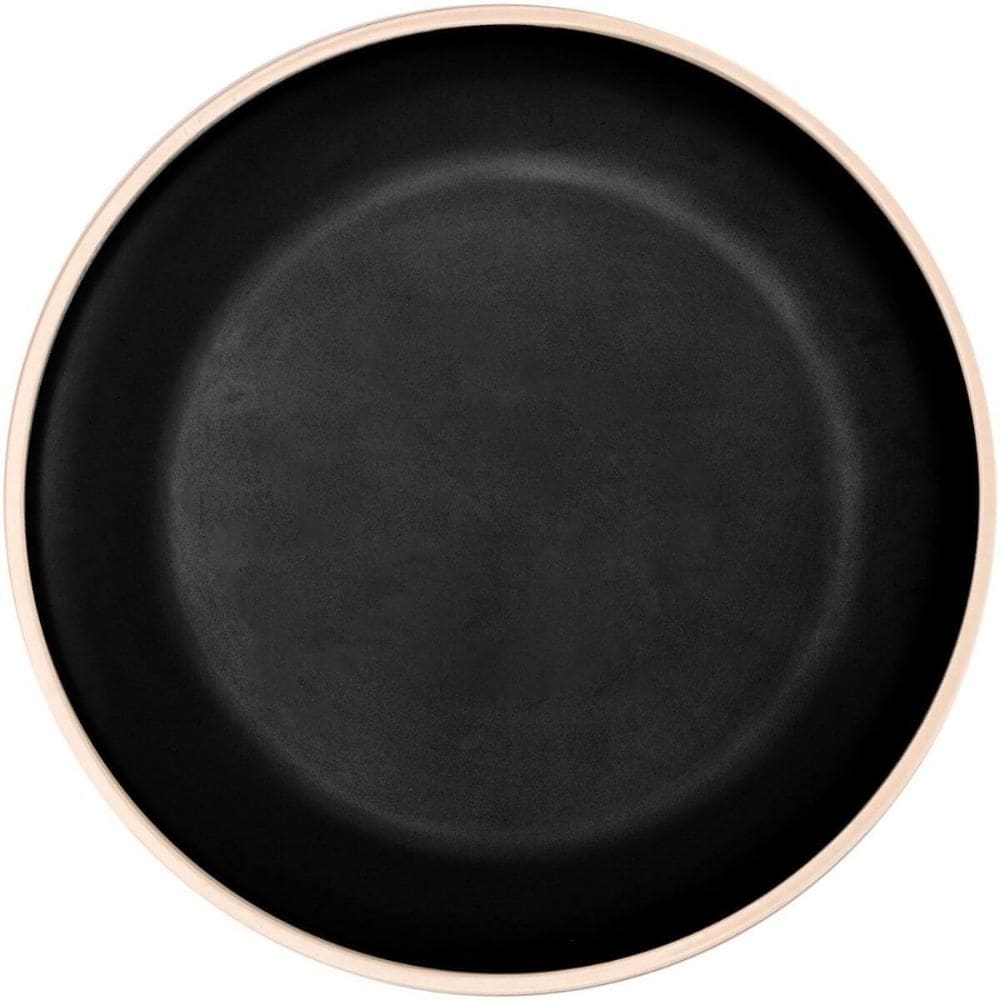 Kit 24 Pratos Melamina 26cm Rasos Preto Wolff Class Sushi Restaurantes Padarias Servir