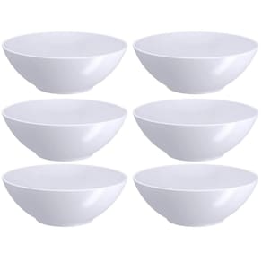 Kit 6 Cumbucas Servir 500ml Tigelas de Plástico Branco Bowl Multiuso Coza