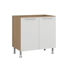 Balcão Cozinha Ditália Aspen 2Pt CD-102 Carvalho/Branco Cozy