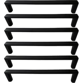 Kit 6 Puxadores Oeiras 13,5cm Preto Fosco Torralba Gavetas Roupeiros Armários Cozinha
