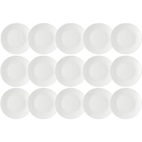 Kit 15 Pratos para Sobremesa Rasos Redondos 18cm Branco Coza Porções Petiscos Doces