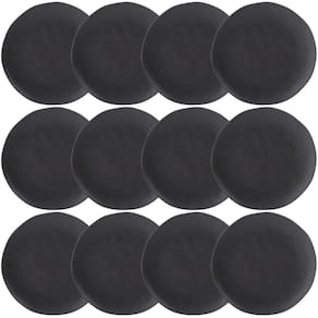Kit 12 Pratos Rasos Orgânico Preto Matte 26,5cm Cerâmica Mesa Posta Porto Brasil