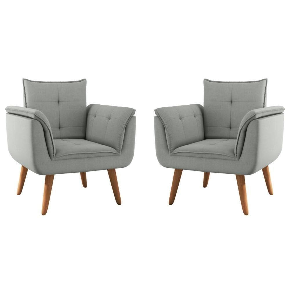 Conjunto Poltrona Para Sala De Recepção Silveiras Linha Grafite