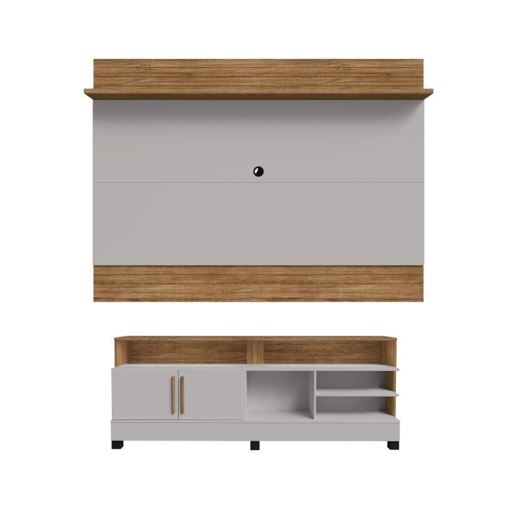 Conjunto Painel E Rack Boston Cinamomo Off White