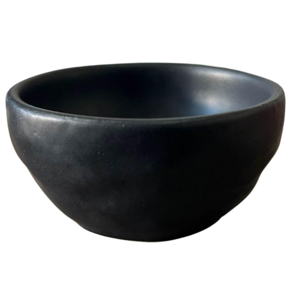 Ramequim 6,5x3cm Orgânico 50ml Preto Matte Cerâmica Molheira Shoyu Porto Brasil