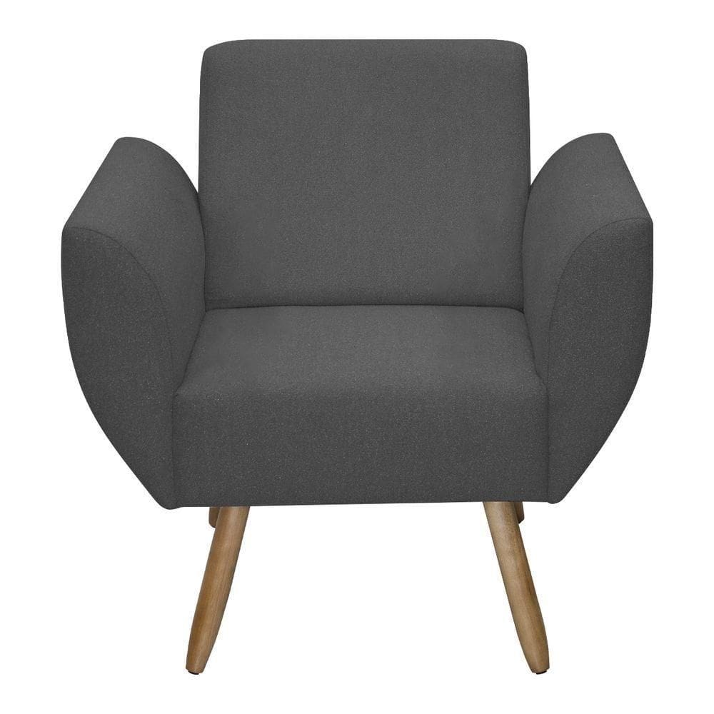 Poltrona Jolly Decorativa Em Tecido Boucle Com 1 Assento Chumbo