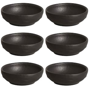 Kit 6 Ramequins 9x3cm Cerâmica 70ml Orgânico Preto Matte Molheira Porto Brasil Petiscos