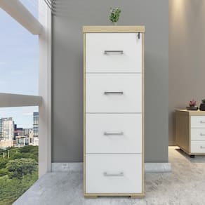 Arquivo Com 4 Gavetas Coventry Carvalho Branco
