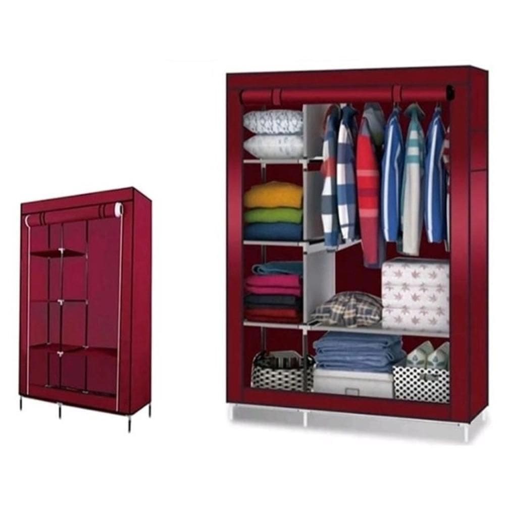 Guarda-Roupa Duplo com Cabideiro e 5 Prateleiras Organizador