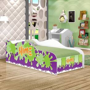 Cama Carro Fun Adesivada Slime Menino Solteiro
