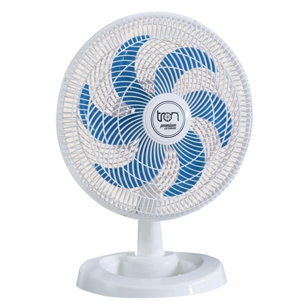 Ventilador Mesa Lorena Branco Oscilante 110V Pás Azul