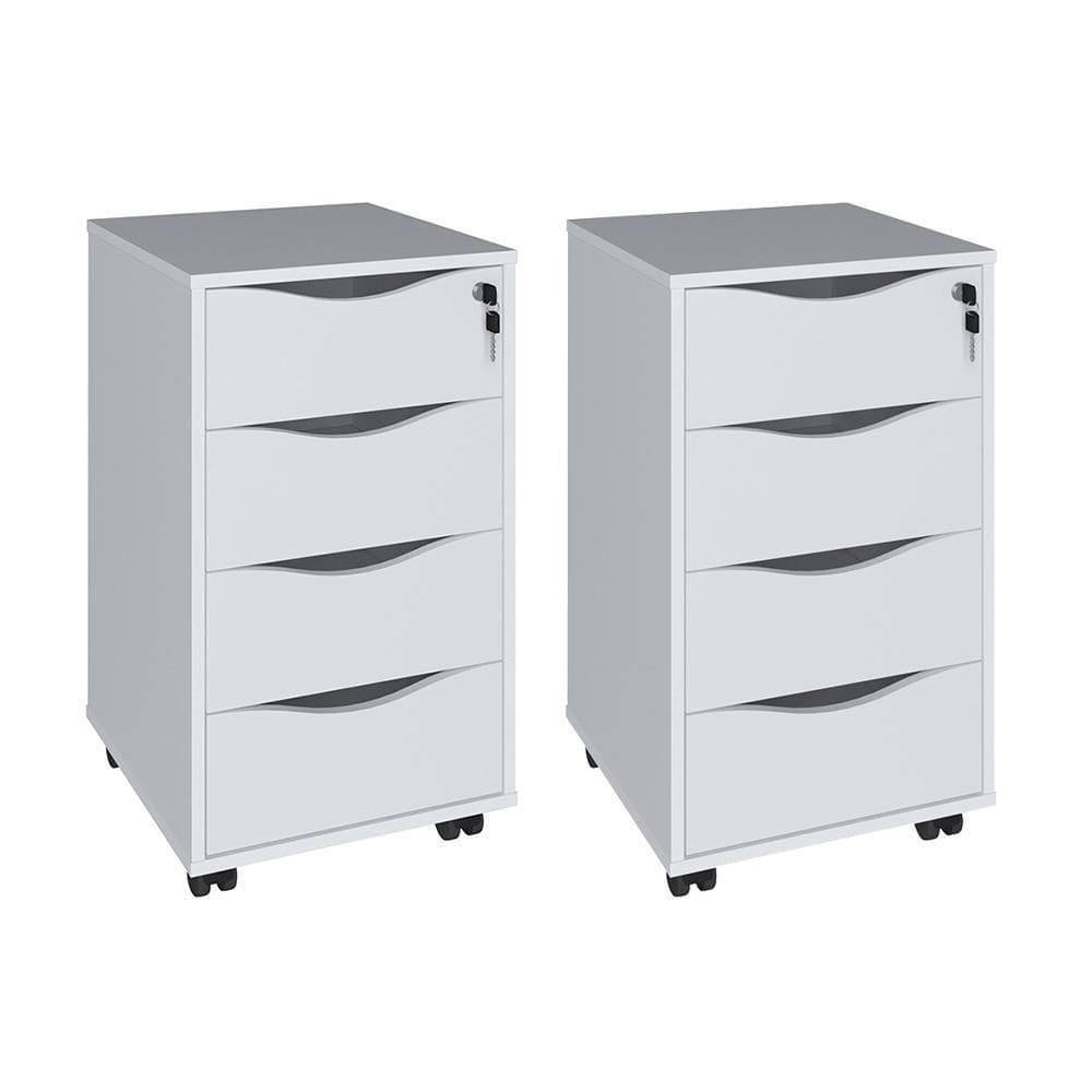 Conjunto De Gaveteiros Mansfield Branco
