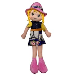Boneca De Pelucia Com Vestido Grande - 51cm