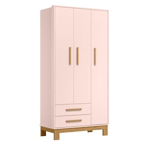 Roupeiro Com 3 Portas Segóvia Rosa Acetinado