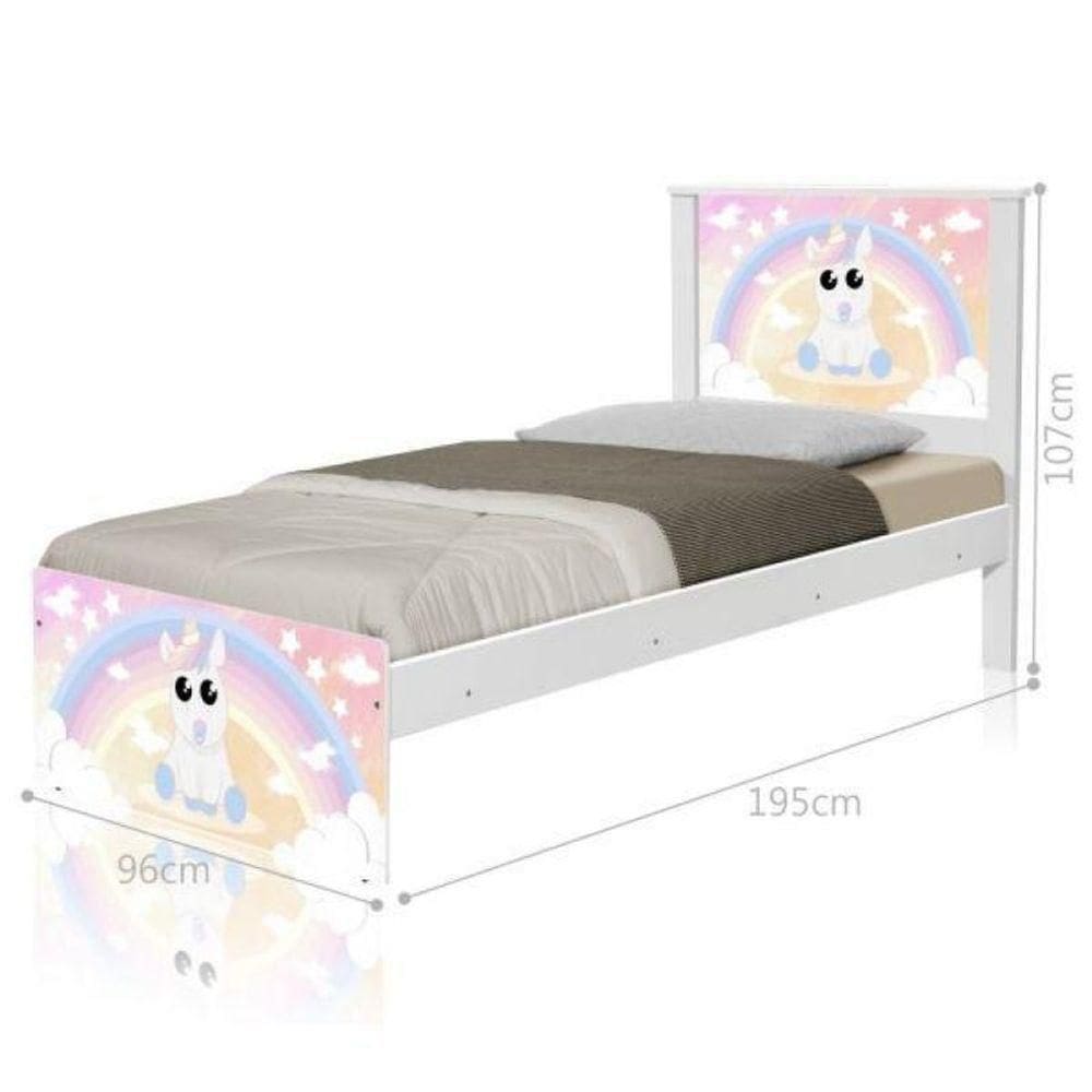 Cama Juvenil Com Cabeceira Barcelona Unicórnio Baby