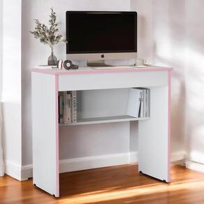 Escrivaninha 1 Gaveta Indianápolis Branco Rosa
