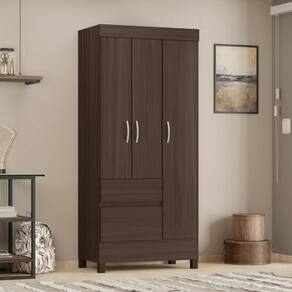 Conjunto Guarda Roupa 3 Portas E Cabeceira George Cafe Touch