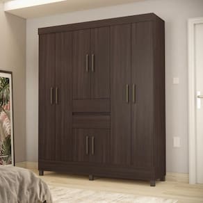 Conjunto Guarda Roupa 8 Portas E Cabeceira Luxure Cafe Touch