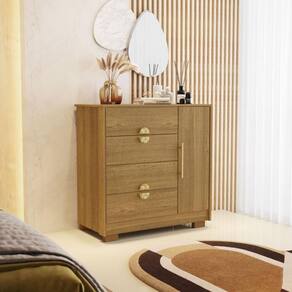 Cômoda Sapateira 4 Gavetas Paraguai Imbuia Nature