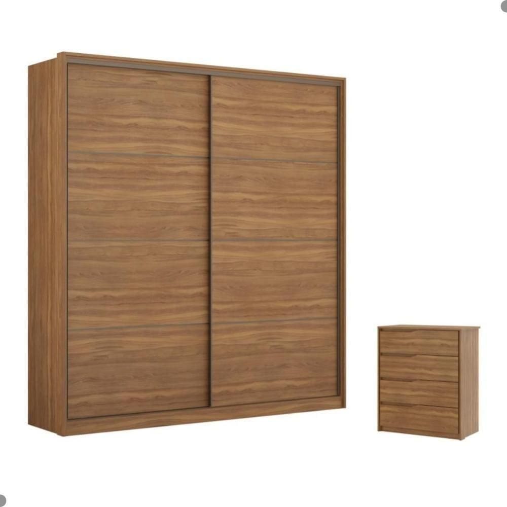 Conjunto Quarto Guarda Roupa E Comoda Napolis Amendola