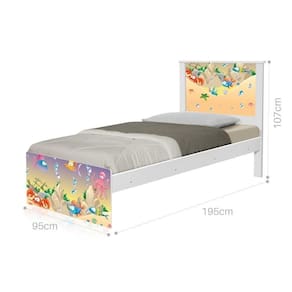 Cama Solteiro Com Cabeceira Adesivada Fundo Do Mar Feliz