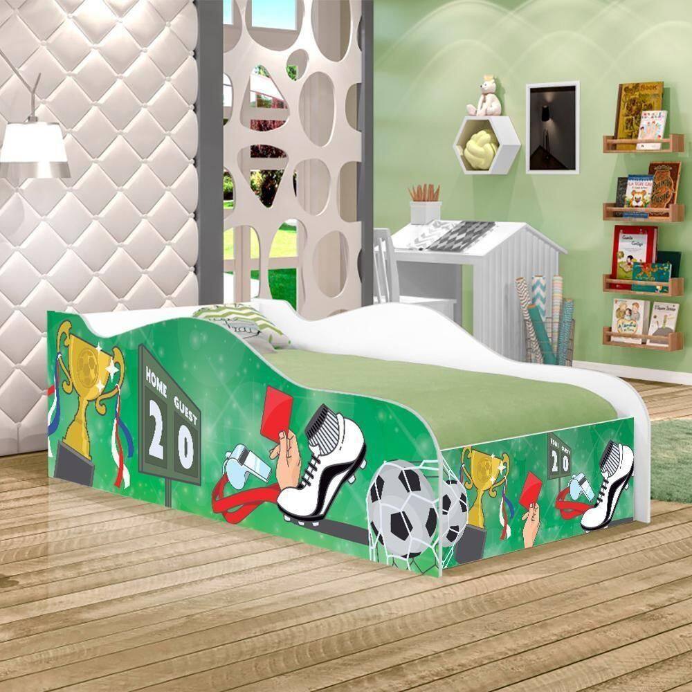 Cama Carro Fun Adesivada Partida De Futebol Solteiro