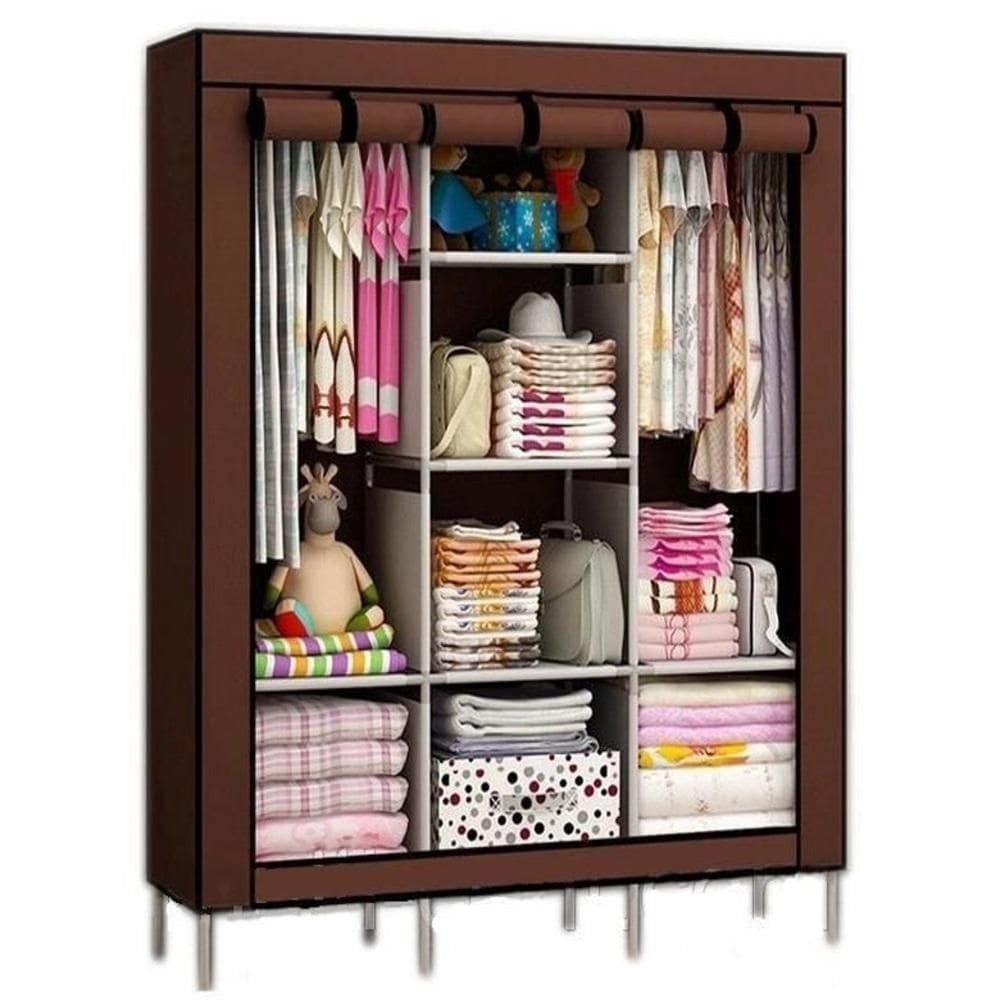 Guarda-Roupa Portátil Grande com Cabideiro e Sapateira 175cm
