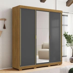 Kit Quarto Espelho Ipu Branco Camarim Nature Brisa Linho Cinza