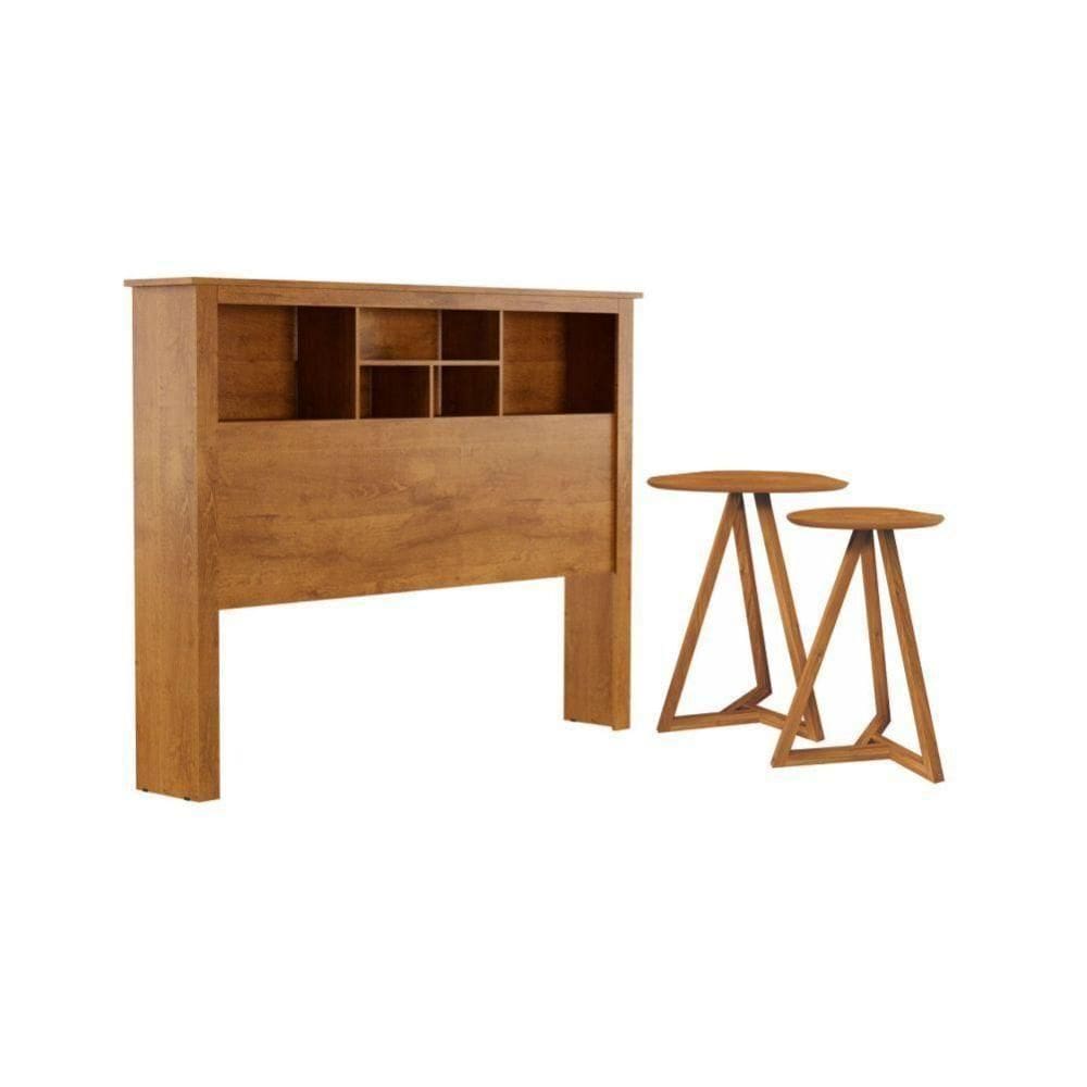 Jogo De Cabeceira Com Mezanino Lateral Cambridge Nature