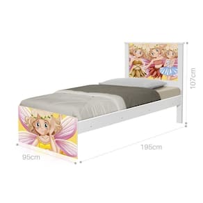 Cama Solteiro Com Cabeceira Adesivada Fadinhas Coloridas