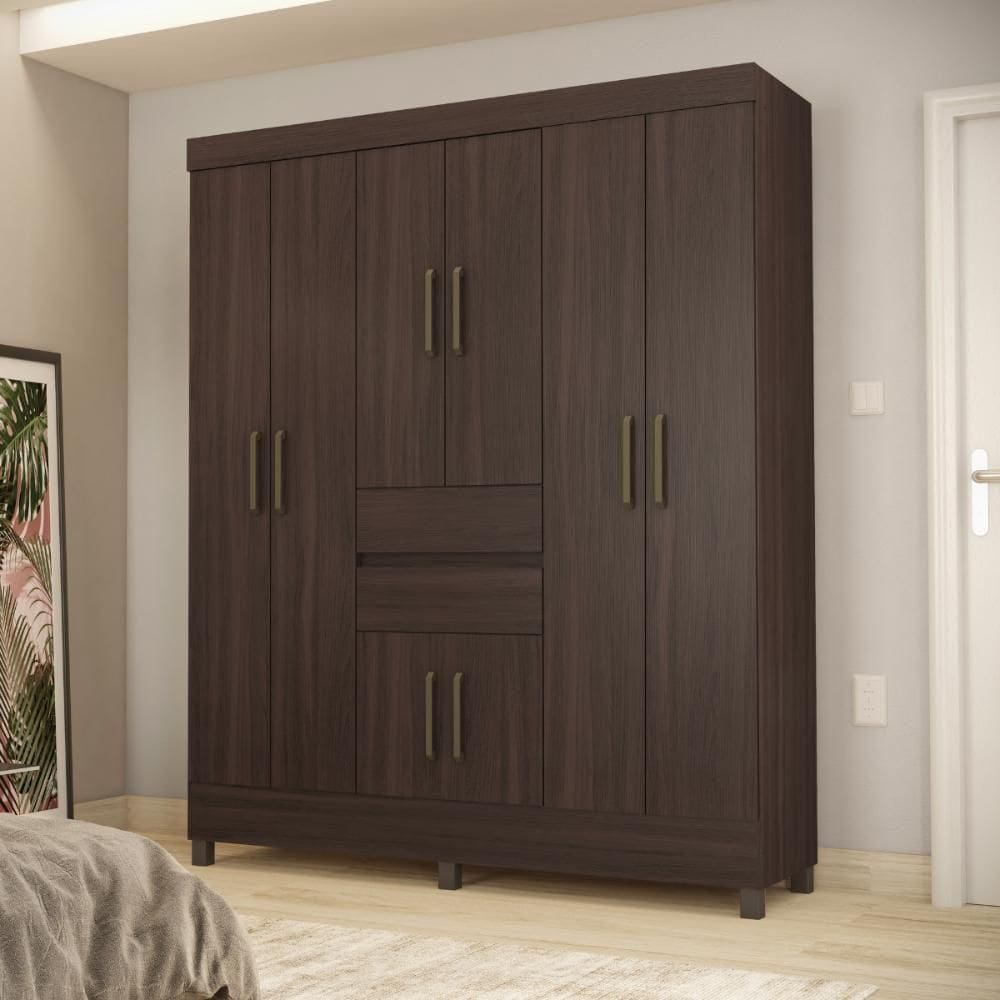 Conjunto Guarda Roupa 8 Portas E Sapateira Essen Cafe Touch