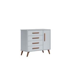 Comoda Retro Com Pés 4 Portas Pagani Cinza