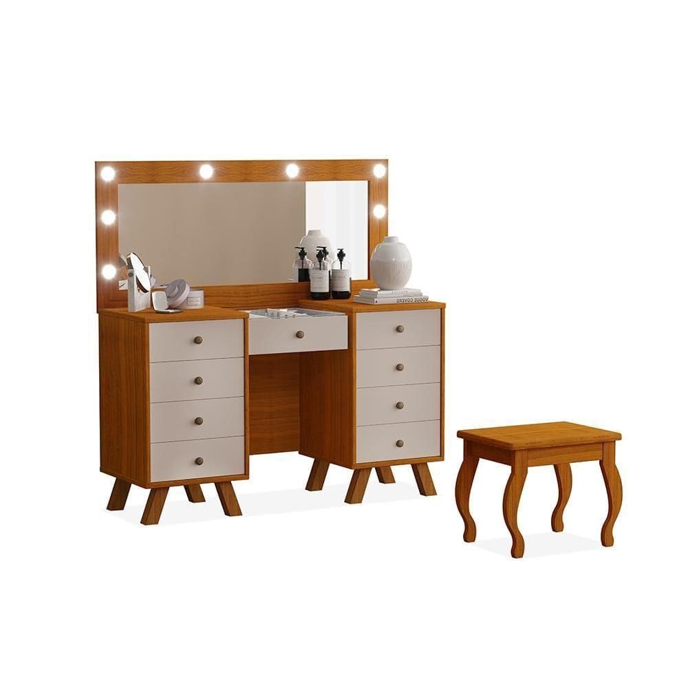 Penteadeira Feminina Com Assento Atlanta Freijó Maní