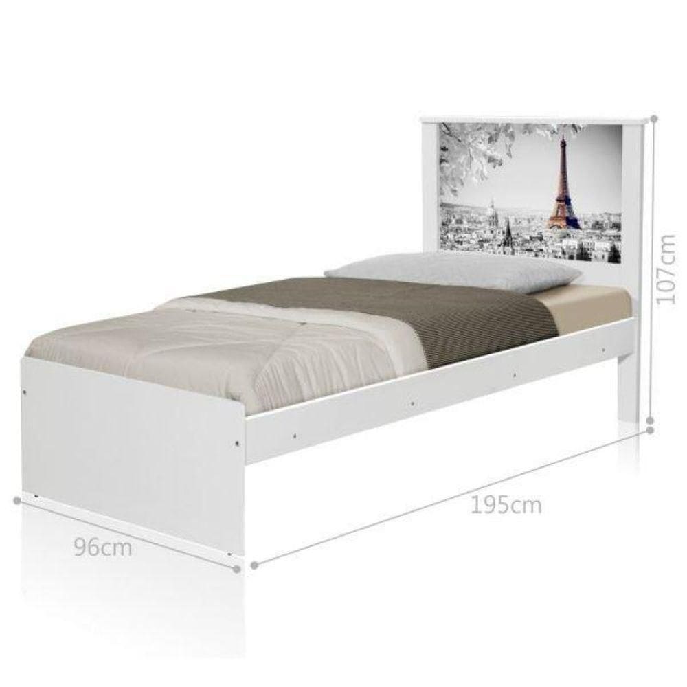 Cama Solteiro Cidade Paris Com Colchão